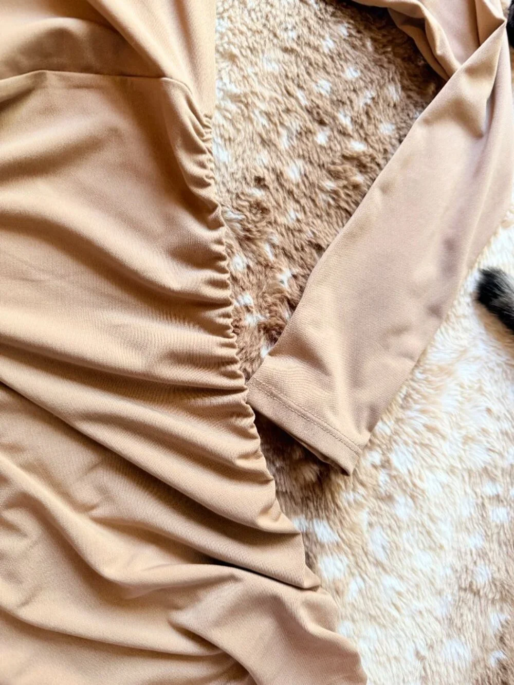 S Forever 21 Brown Ruched Bodycon Mini Dress